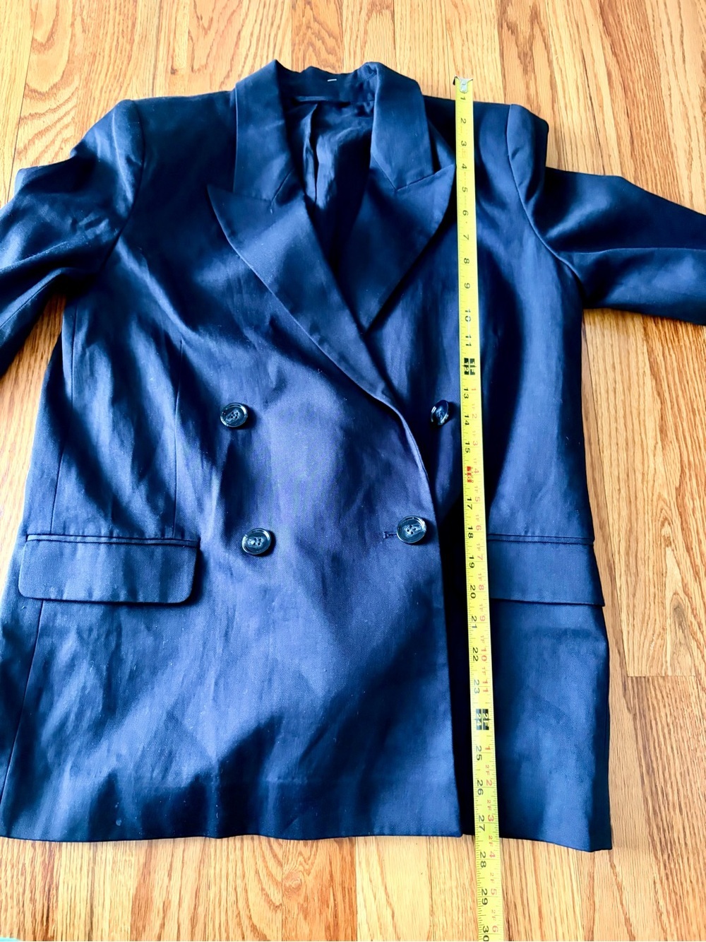 & Other Stories Navy Double-Breasted Blazer - Picture 6 of 10